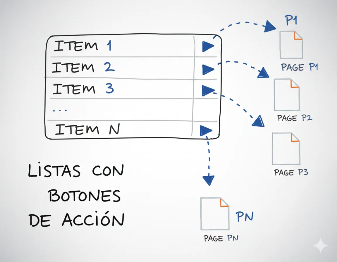 Listas en jQuery Mobile con botones