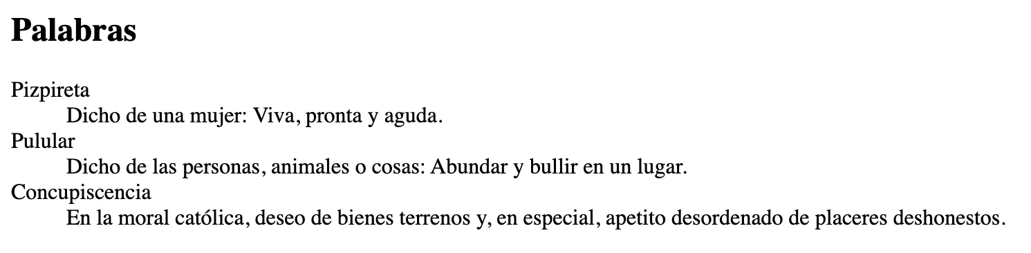Lista de definiciones en HTML