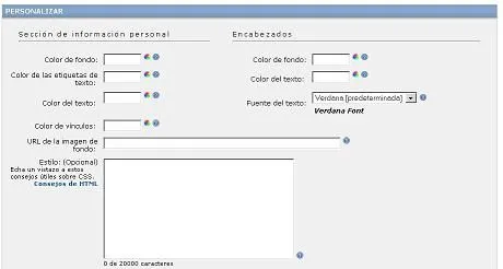 Personalizar fondo Hi5
